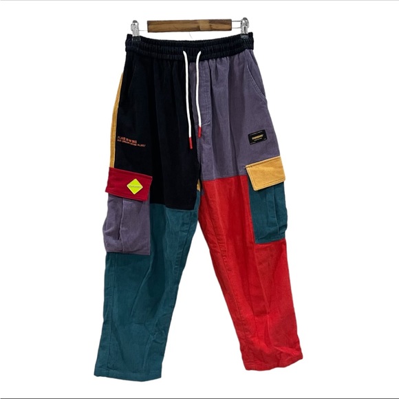 Streetwear Colorblock Cargo Pants EUC - Picture 2 of 5